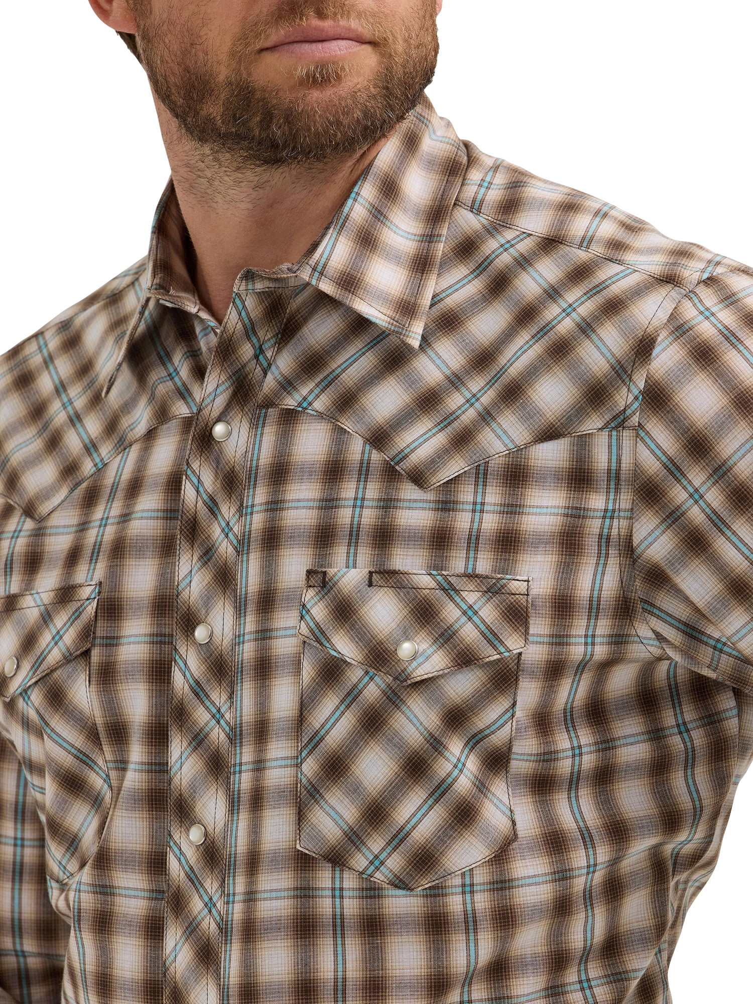 Wrangler® Men's and Big Men's Regular Fit Long Sleeve Western Shirt, Sizes S-5XL