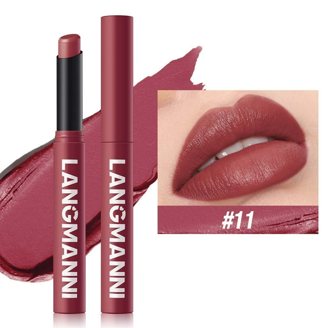 Ganfancp Barra de Labios Mate Non Stick Cup Barra de Labios Aterciopelada Brillo de Labios Mate de Larga Duración Rebajas Flash Deals 1X Barra de Labios