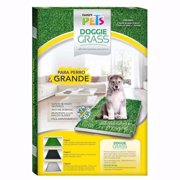 Tapete Entrenador Para Perro Grande Fancy Pets 3 Capas Super Absorbente Doggie Grass