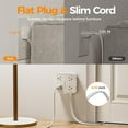 thumbnail image 3 of TESSAN Surge Protector Power Strip, 5 Ft Flat Plug Extension Cord with 3 USB (1 USB C) 8 Outlets, 1250W, 900J Protection, 3 Sided Outlet Extender with Power Switch for Office, Dorm Room Essentials, 3 of 3