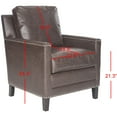 thumbnail image 4 of SAFAVIEH Buckler Club Chair Silver Nail Head Brown, 4 of 7