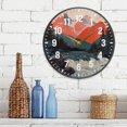 thumbnail image 3 of Yayeee Wall Clock Battery Operated 9.5" Silent Non-Ticking for Living Room, Mountains at Dawn, 3 of 8