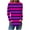 Hot Pink, variant on FAIWAD Womens Plus Size Striped Tops Basic Long Sleeve Workout Pullover Top Crewneck Casual Tunic Tops