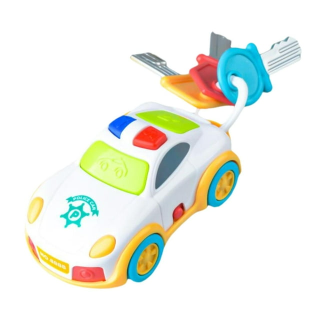 Juguete de coche con control remoto para niños, juguete de aprendizaje portátil, creativo, con luz y sonido Blanco