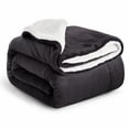 thumbnail image 1 of IR Imperial Rooms Manta de forro polar Sherpa tamaño doble para sofá – Mantas negras gruesas y cálidas y esponjosas para invierno, suave y esponjosa manta doble para cama de 59.8 x 79.9 in, 1 of 5