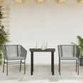 thumbnail image 3 of vidaXL 3 Piece Patio Dining Set with Cushions Gray Poly Rattan Glass, 3 of 10