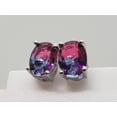 thumbnail image 3 of 8x6mm Purple & Pink Tourmaline Sterling Silver Earrings, 3 of 3