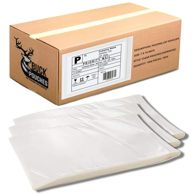 Bolsas para etiquetas de envío, 7 x 10 cm, 1000 unidades, transparentes