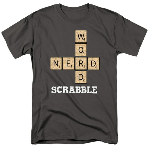 Scrabble Word Nerd S/S Adult 18/1 T-Shirt Charcoal