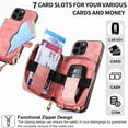 thumbnail image 4 of iPhone 15 Pro Max Case 2023,Decase Leather Crossbody Wallet Case With Detachable Lanyard Strap,Luxury Shockproof Zipper Back Holder Protective Cover,for Apple iPhone 15 Pro Max 6.7 Inch - Pink, 4 of 10