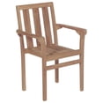 thumbnail image 3 of Sillas de patio VidaXL de madera maciza de teca con cojines verdes, 2 unidades, 3 of 9