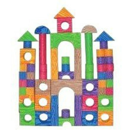 VERDES Wood Grain Foam Building Blocks 60 Piece Set Fun Colors Children 3  and Up