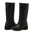 thumbnail image 6 of YLYL Women's Knee High Boots Wide Calf Square Toe Chunky Block Heel Pull on Riding Tall Boots, 6 of 9