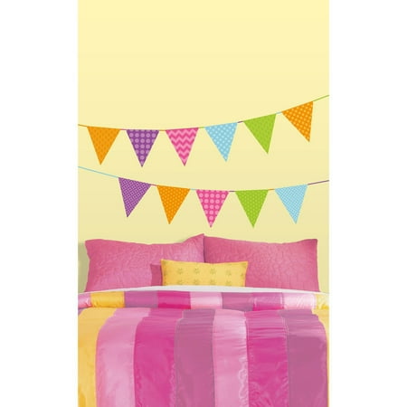 Patterned Pennants Peel and Stick Wall Decals - Walmart.com