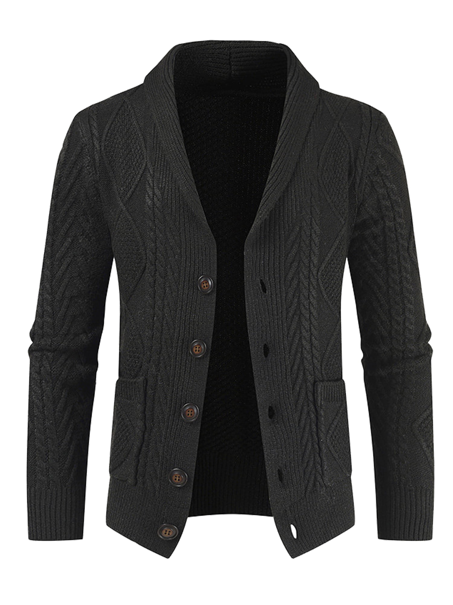 white cable knit button down sweater