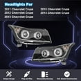 thumbnail image 6 of Winjet Headlight Assembly For 2011-2015 Chevy Cruze LED DRL Projector Headlights Black Clear Set Headlamp, 6 of 8