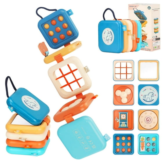 LieGorJi Toddler Busy Board, Montessori Busy Cube Toys for Boys&Girls 0-36 Month, Chrismas Birthday Gifts for 1 2 3 Year Old