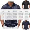 thumbnail image 3 of Bxsruta Men's Striped Knit Polo Shirt Short Sleeve Button Down Breathable Casual Summer Top, 3 of 6