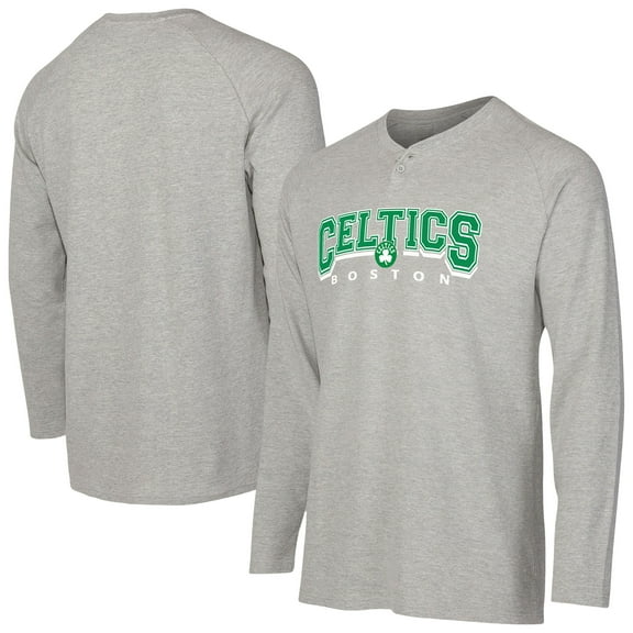Men's Concepts Sport Gray Boston Celtics Hawthorn Thermal Knit Long Sleeve Henley T-Shirt