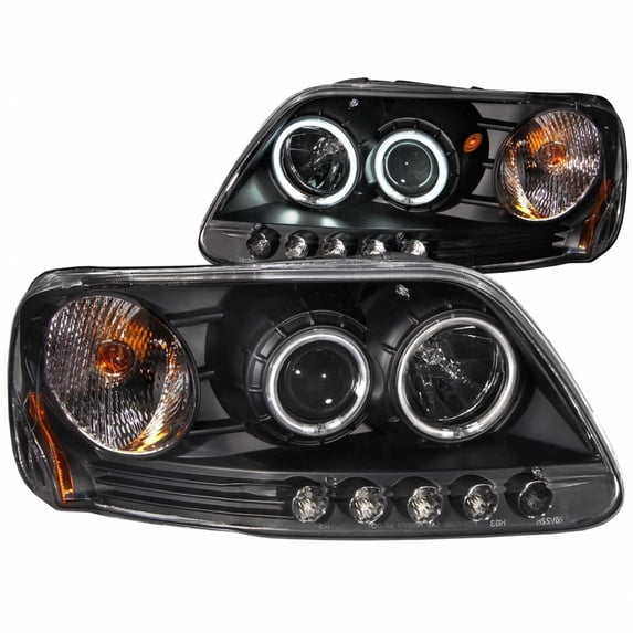 ANZO For Ford F-150 1997-2004 Projector Headlights w/ Halo Black (CCFL) | 111097