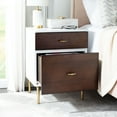 thumbnail image 2 of SAFAVIEH Genevieve Mid-Century Retro 2 Drawer Nightstand, White/Gold, 2 of 7
