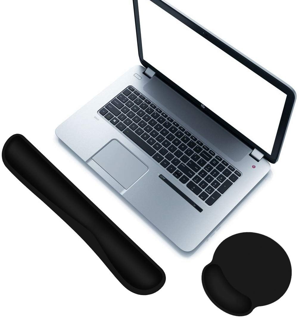 Keyboard Wrist Rest and Mouse Pad with Wrist Support Set, Memory Foam