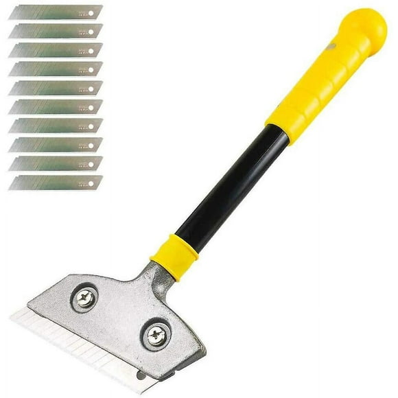 Wallpaper scraper Floor scraper Windows hand scraper for removing adhesive with 10 blades - 30CM handle