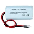 thumbnail image 1 of 6.4 Volt LiFePO4 Battery Pack with Leads (1500 mAh), 1 of 1