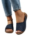thumbnail image 3 of HAJWOH Orthopedic Sandals for Women Arch Support Flat Wedge Sandals Wide Width Non Slip Slip on Orthopedic Slippers Beach 2026 New Orthopedic Shoes Blue 38, 3 of 3