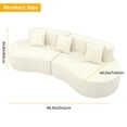 thumbnail image 2 of Modern Curved Couch 4 Seat Minimalist Elegant Half Moon Sofa Compressed Modular Sectional Sofa for Home Living Room Cream White, 2 of 6