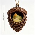thumbnail image 2 of 3D Bird Acorn Ornament, Woodland Christmas Decor with Realistic Animal Figure, Resin Hanging Ornament for Christmas Tree, Home, Party Decor 2026 New, 2 of 5