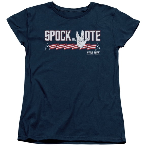 Star Trek Spock The Vote Women's T-Shirt Navy
