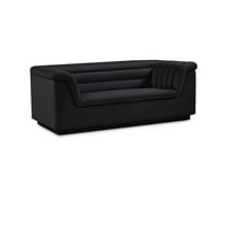 Meridian Furniture Cascade Black Velvet Fabric Loveseat
