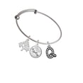 thumbnail image 2 of Delight Jewelry Black Nickeltone Crystal Initial - Q - Beaded Border - Silvertone Let Things Go Tree Charm Bangle Bracelet, 2 of 4