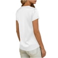 thumbnail image 4 of Tqcoqu Womens Satin Blouse for Women Business Work Tops Casual Cap Sleeve V Neck Button Down Shirts,White,Women's S-XXL, 4 of 6