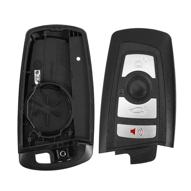 Unique Bargains 4 Button Key Fob Case Keyless Entry Remote Key Shell for BMW 328i for BMW 435i with Blade No Chip Black