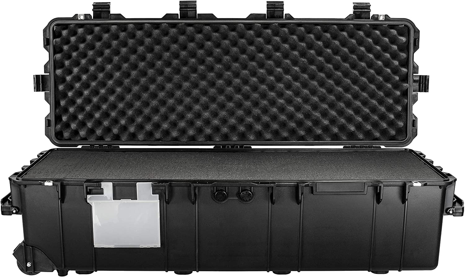 Eylar Extra Large 44in Waterproof Deep Heavy Transport Stacker Roller Rifle Hard Case w/Foam, Black