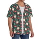 thumbnail image 2 of Balery Santa Claus Camisa Casual de Manga Corta con Botones para Hombre, Texturizada, Estilo Cubano, para Playa, Verano-Small, 2 of 5