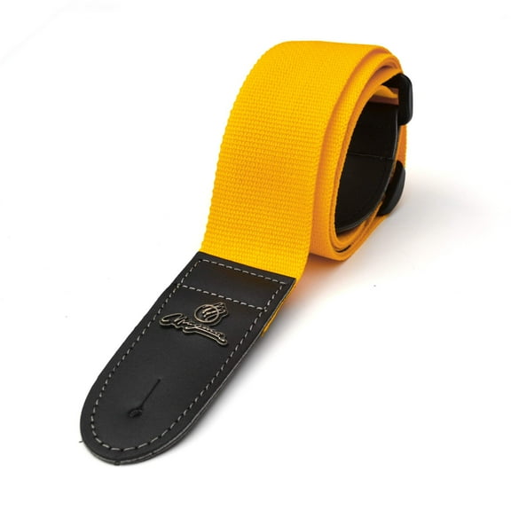 Magma Leathers 2" Soft-hand Polypropylene Guitar Strap with Leather Ends Yellow (07MP12.)