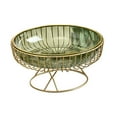 thumbnail image 4 of Frutero de hierro y metal, moderno frutero, elegante cesta para guardar pan. L verde, 4 of 9