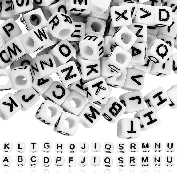 DESIGNICE 500pcs Loose Beads English Letters for Jewelry Making Acrylic Bracelet Charms