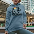thumbnail image 2 of I Love Being a Black Woman, Black History Month Merch Gift, Light Blue Hooded Sweatshirt or Hoodie, 2XL, 2 of 5