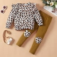 thumbnail image 2 of Popshion Little Girl Leopard Sweatshirt Top and Brown Pants Winter Clothes Size 2-3 Years, 2 of 7