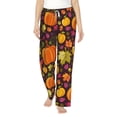 thumbnail image 2 of Picia Autumn Harvest Pumpkin Joy Womens Soft Woven Cotton Elastic Waistband Sleep Pajama Pant Lounge Sleep Pant With Pockets And Drawstring-XX-Large, 2 of 9