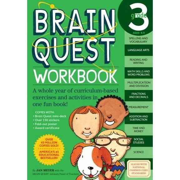 Pre-Owned Brain Quest Workbook: 3rd Grade [With Stickers] (Paperback) 0761149163 9780761149163