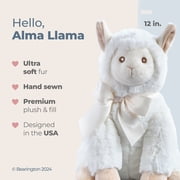 Bearington Baby Alma Plush Llama Creamy White Stuffed Animal, 12 Inches