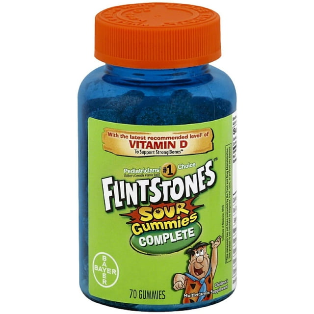 Flintstones Sour Gummies Complete 70 ea (Pack of 3)