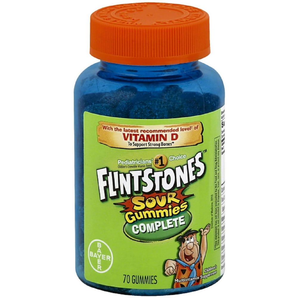 Flintstones Sour Gummies Complete 70 ea (Pack of 3)