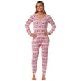 thumbnail image 7 of Gilmore Girls Holiday Women's Christmas Ugly Sweater Waffle Union Suit One Piece Long Sleeve Footless Sleep Pajamas, 7 of 7
