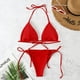 thumbnail image 2 of Traje de baño de dos piezas con estampado de leopardo para mujer, conjunto de Bikini Sexy a rayas, ropa de playa, Tanga, 2 of 5
